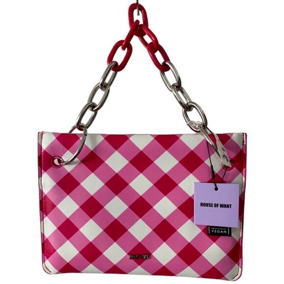House of Want Vegan Leather Clutch Handbag - Picture 1 of 5